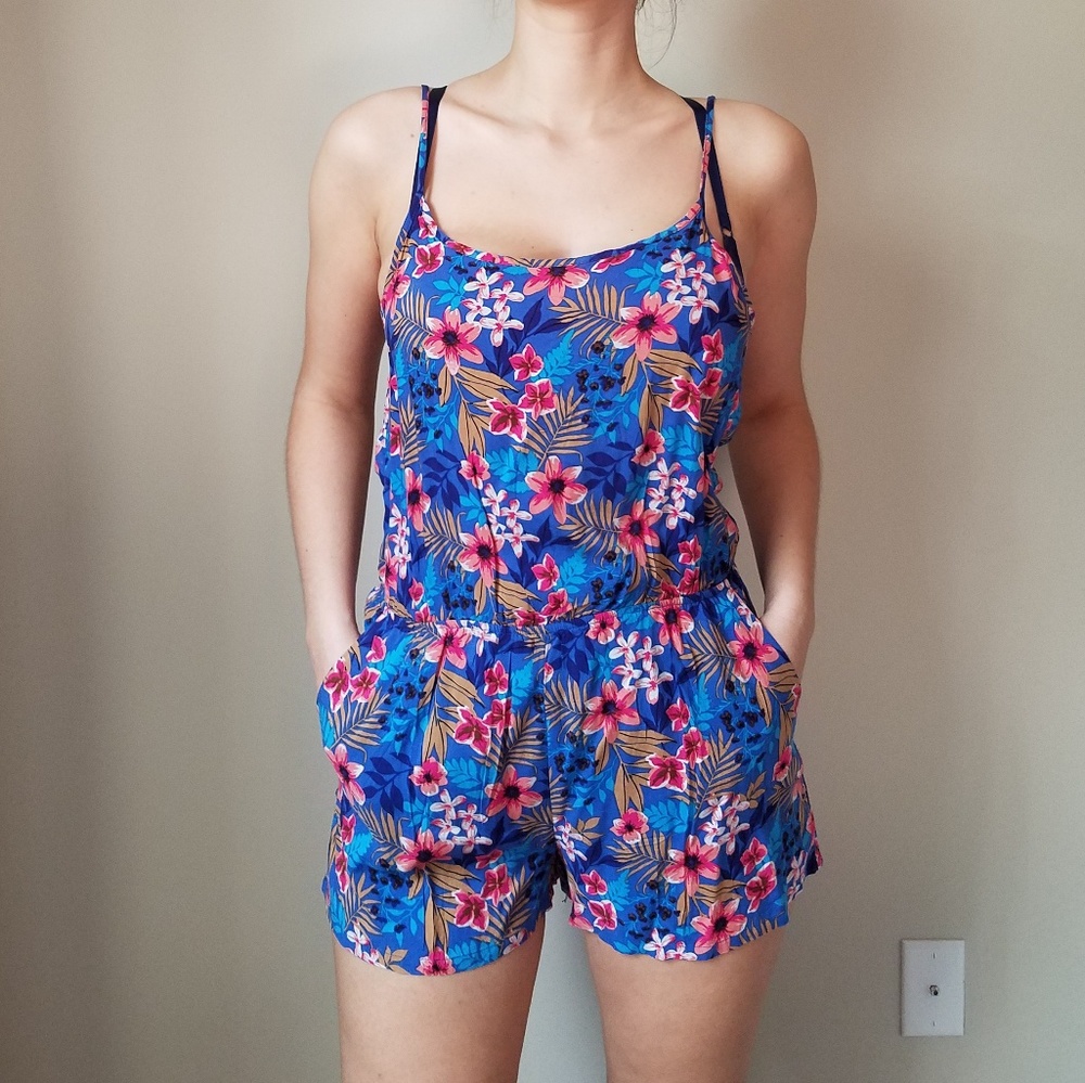 NWOT Blue Floral Romper